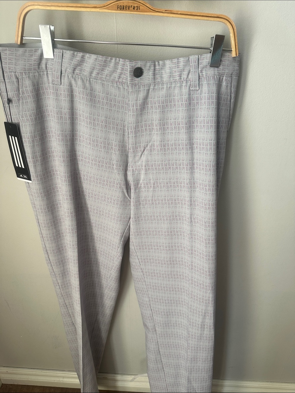 NWT adidas Light Gray Patterned Men's Dress Pants